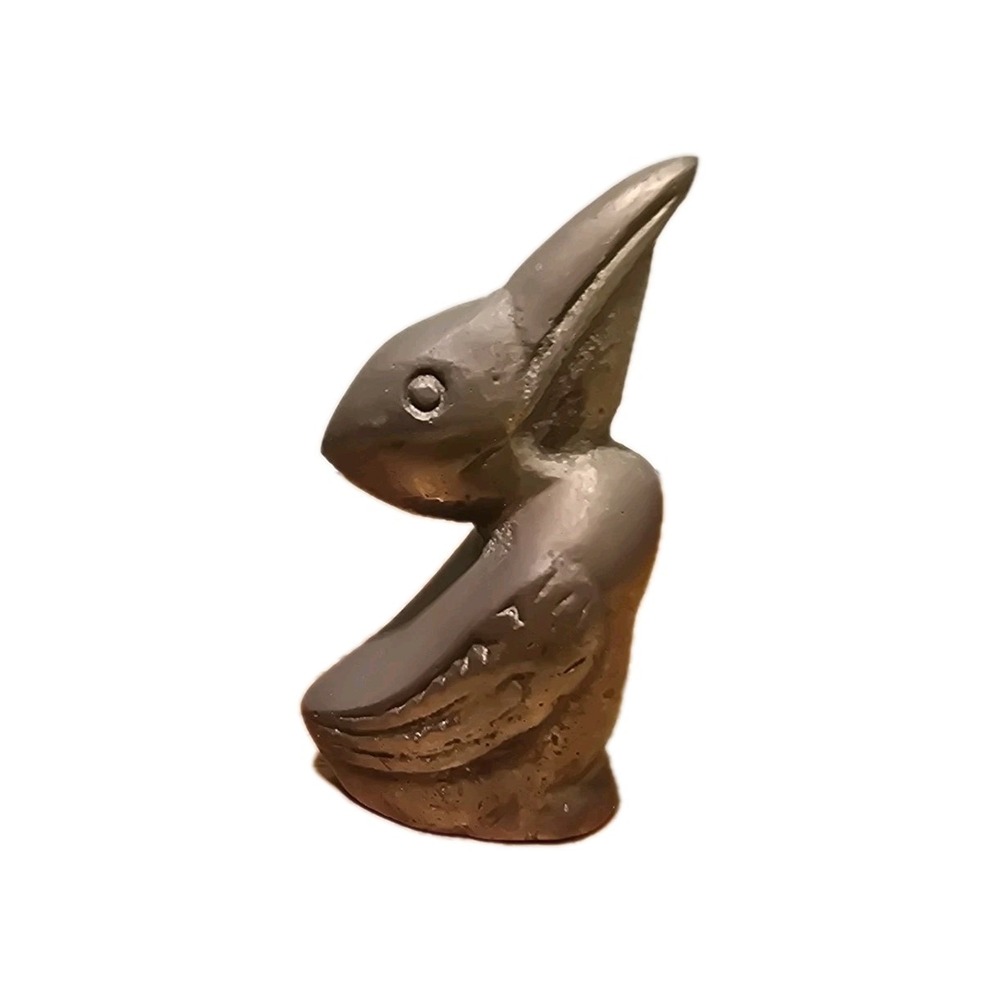 Small Vintage Brass Pelican Figurine 2" Tall